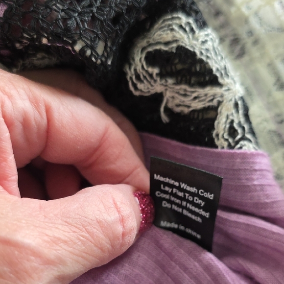 NWT POL Oversized Small Lavender And Black Patchwork Hoodie - Picture 11 of 11